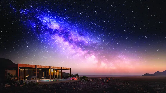 Desert camp under the stars in Namibia