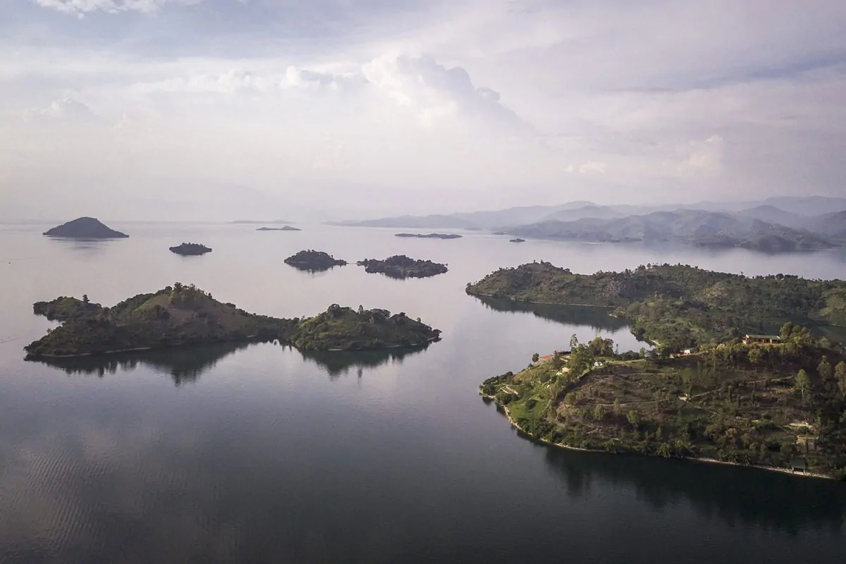 Calm shoreline on Lake Kivu