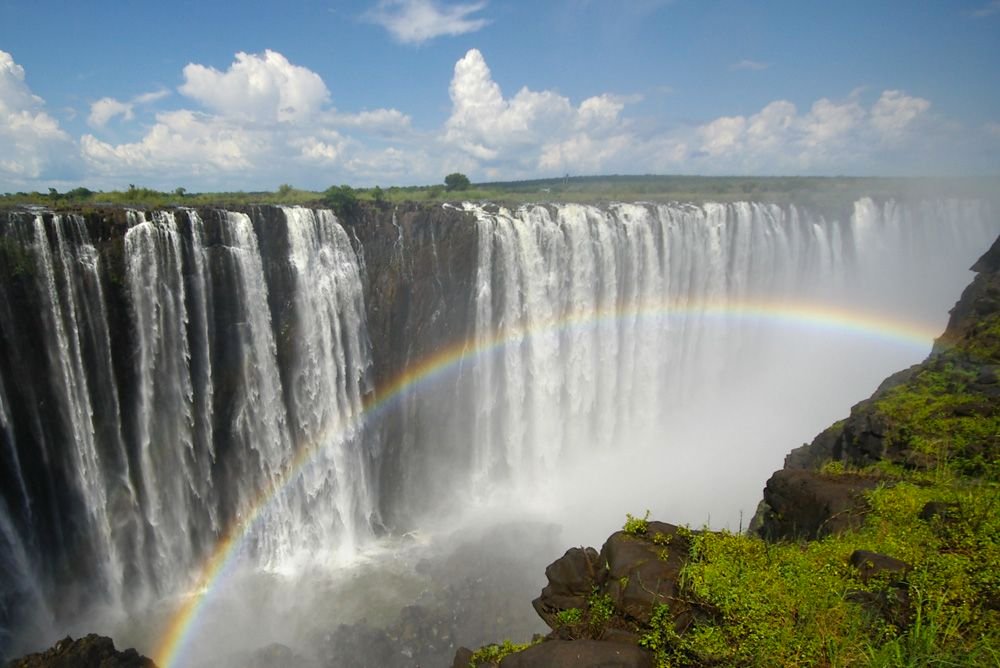 Victoria Falls seen from the Livingstone side.