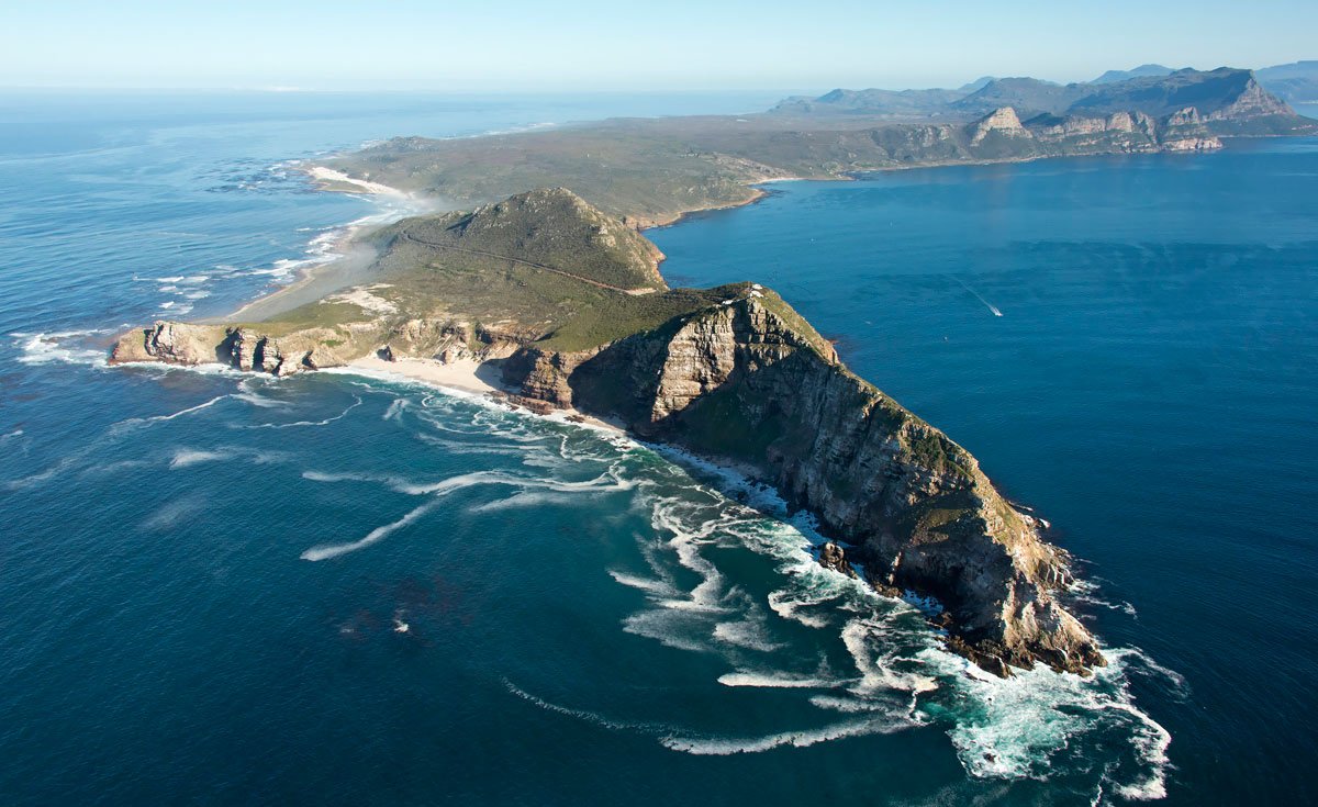 Atlantic Ocean coastline along the Cape Peninsula near Cape Town, South Africa