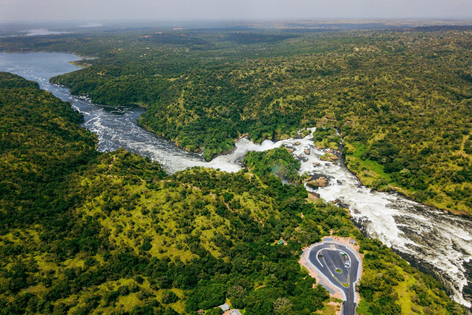 Murchison Falls waterfall on the Nile, Uganda