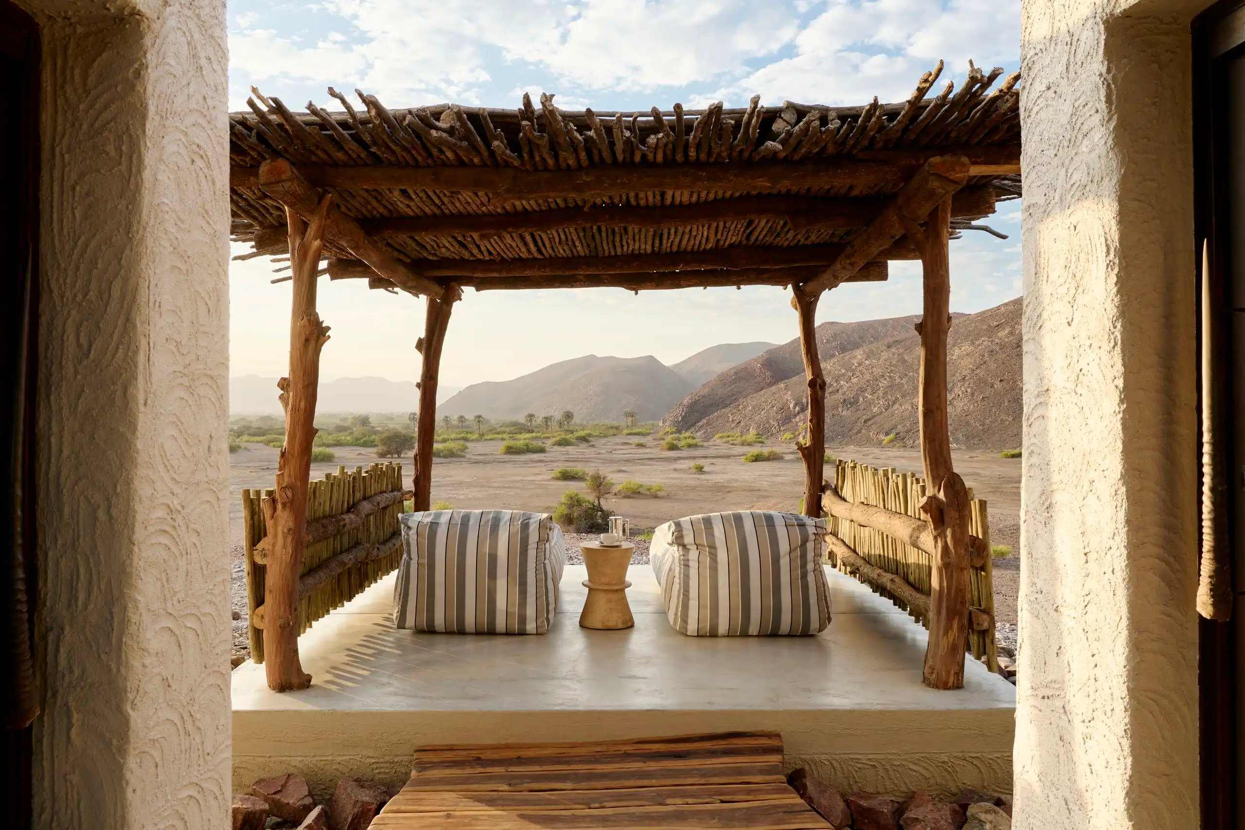 Luxury tented suite at Habitas Namibia on a private wildlife reserve near Windhoek