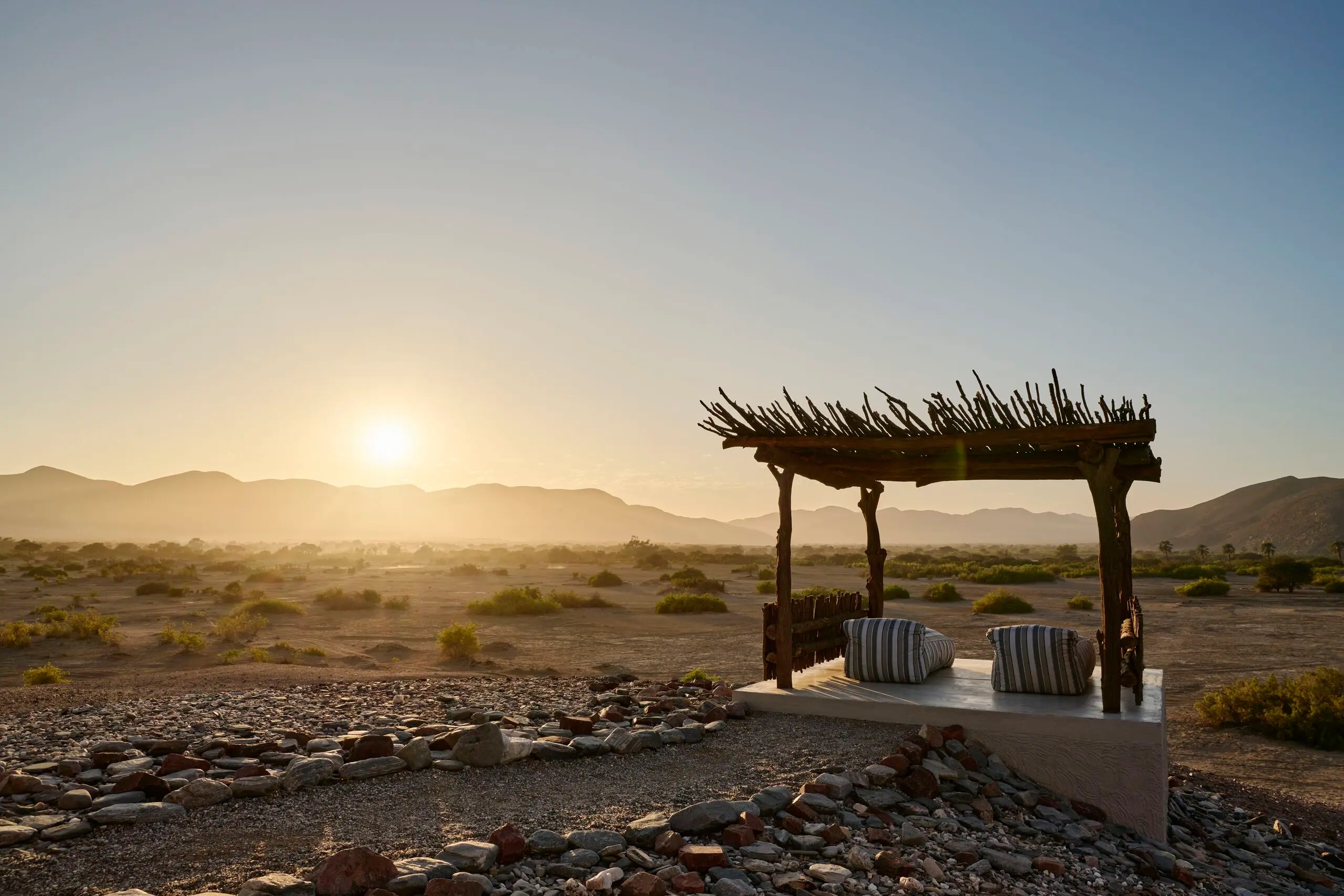 Okahirongo Elephant Lodge overlooking the Purros wilderness, Namibia